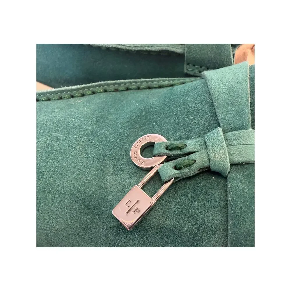 Loro Piana Summer Walk Charm Babouche Slides EU 38 Teal Suede Made in Italy